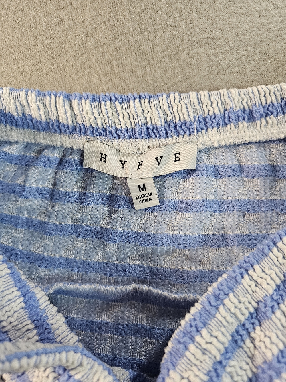 Hyfve Blue & White Striped Twist Front Knit Tube Top Size M - Picture 3 of 3